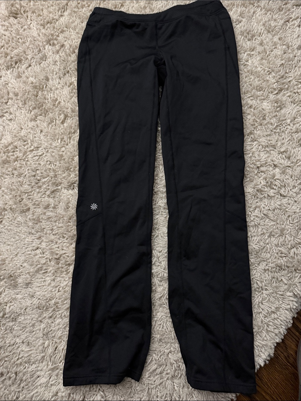 Athleta Black Straight-Leg Track Pants / Leggings